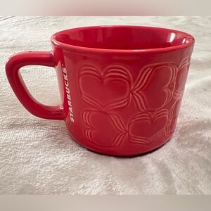 Starbucks Limited Edition Embossed Red Hearts 12oz Mug 2018